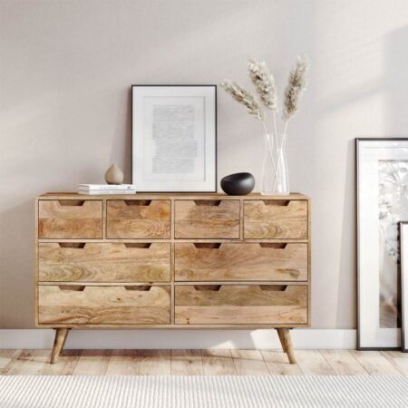 Oslo Light Mango Large 8-Drawer Chest