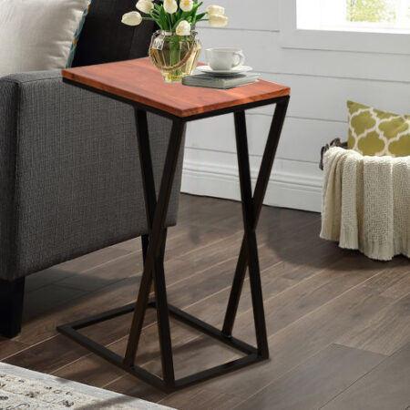 SSD HAND MADE 'C' SHAPED TABLE WITH NATURAL FINISH ON ACACIA WOOD